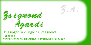 zsigmond agardi business card